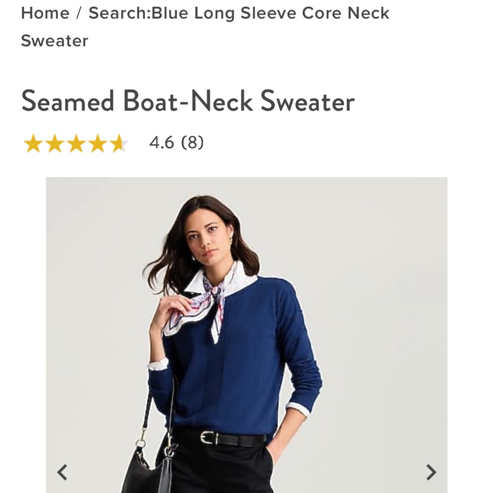 J. Jill Navy Seamed Boat-Neck Sweater